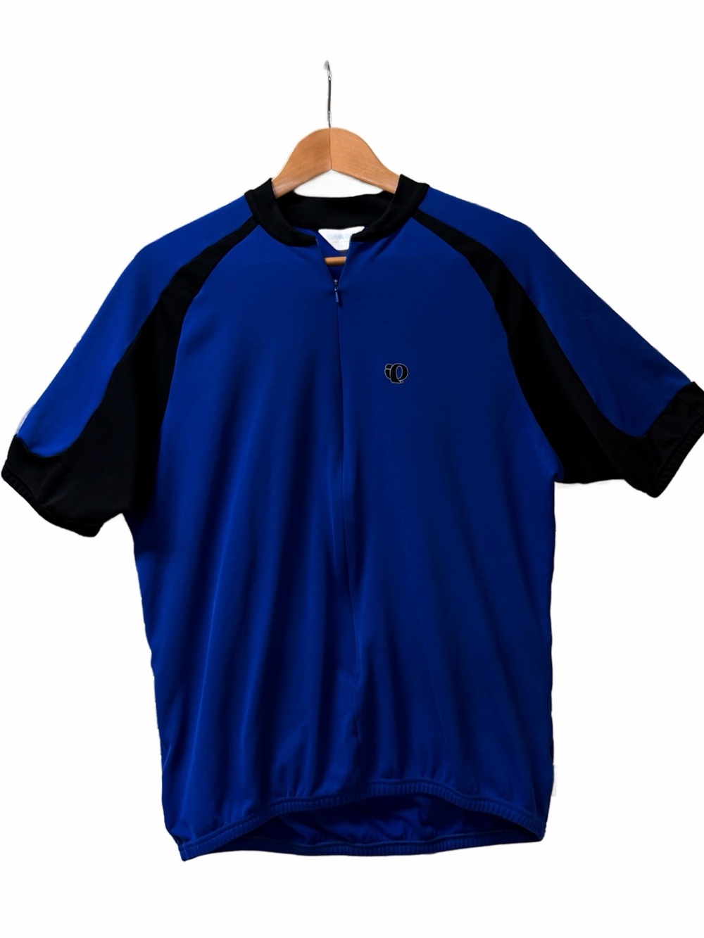Pearl Izumi Cycling Jersey Men's Blue & Black Zip Sz L Rear Pockets Bike Shirt